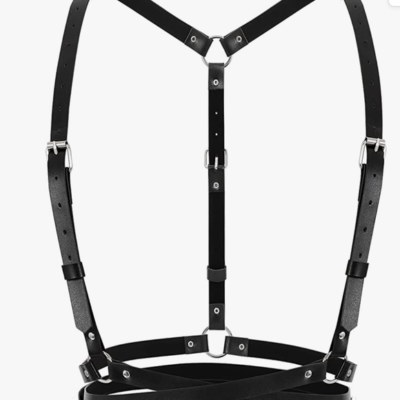 Punk Waist Belt Women Halloween PU Leather Skinny Body Adjustable Belts with Got main image 5